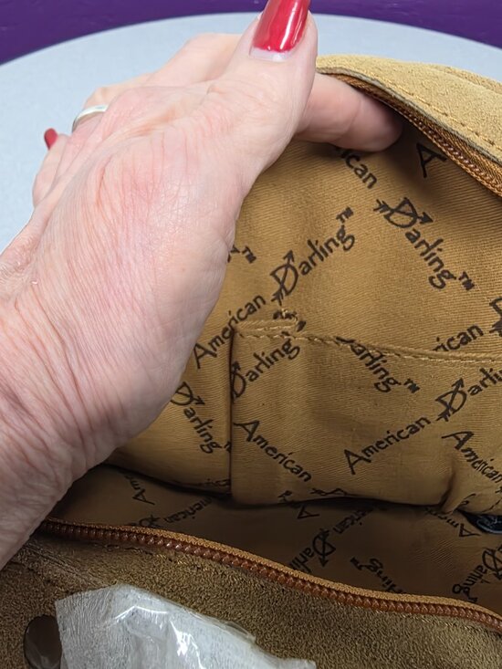 NWT American Darling suede and tooled leather backpack main image 6